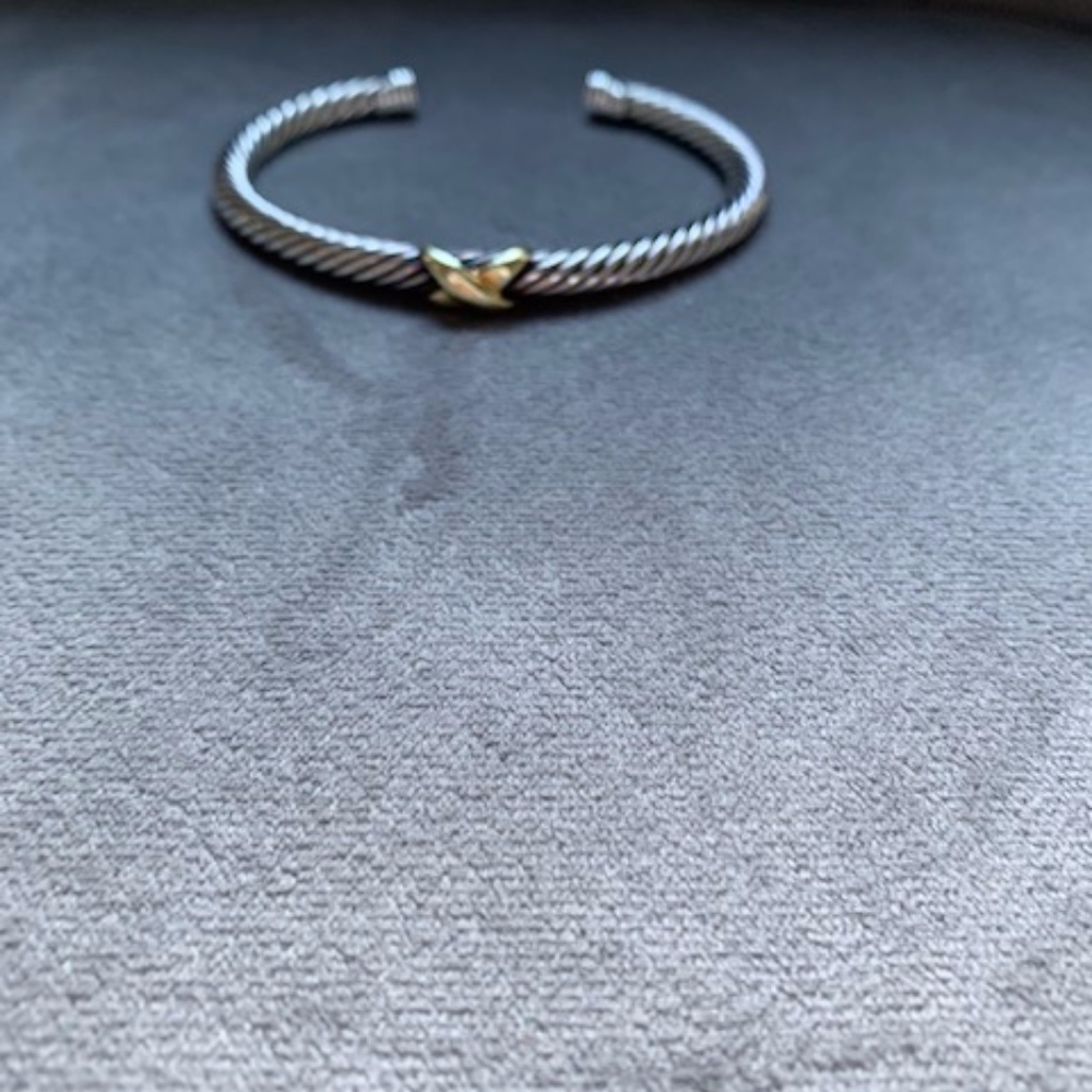 Authentic David Yurman X Bracelet 14k and Silver